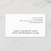 Modern Chic Faux Copper Grey Bold Hairstylist 名刺 (裏面)