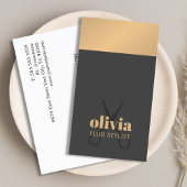 Modern Chic Faux Copper Grey Bold Hairstylist 名刺