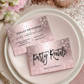 Modern Chic Glam Rose Gold Glitter Party Rentals 名刺