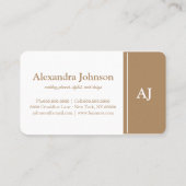 Modern Chic Green Monogram Stylish Trendy 名刺 (裏面)