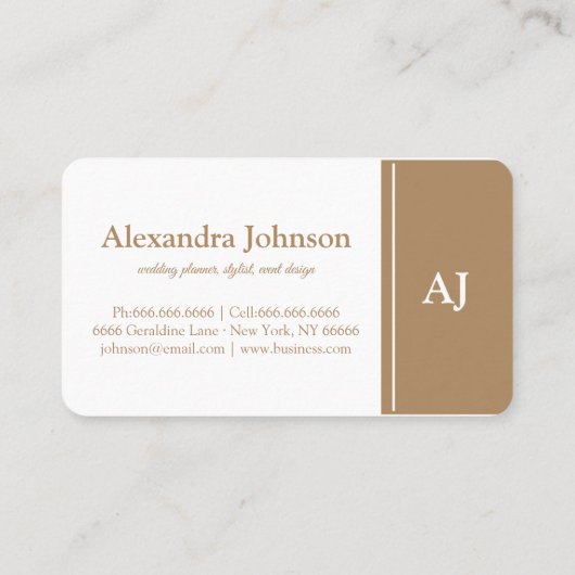 Modern Chic Green Monogram Stylish Trendy 名刺 (裏面)