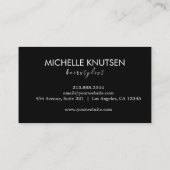 Modern Chic Hair Stylist Beauty Salon Black Silver 名刺 (裏面)