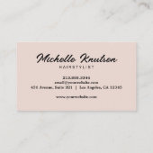 Modern Chic Hair Stylist Beauty Salon Blush Pink   名刺 (裏面)