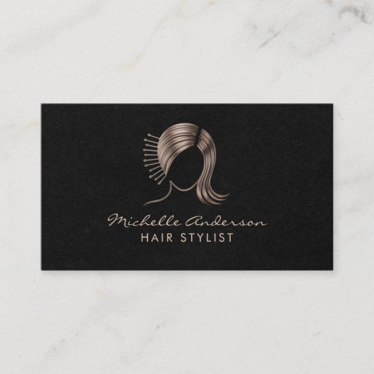 Modern Chic Hair Stylist Beauty Salon Bobby Pins   名刺 (正面)