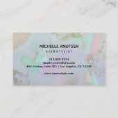 Modern Chic Hair Stylist Beauty Salon Opal Stone   名刺 (裏面)
