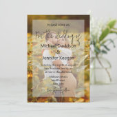 modern chic handwriting faded photo wedding 招待状 (スタンド正面)