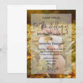modern chic handwriting faded photo wedding 招待状 (正面/裏面)