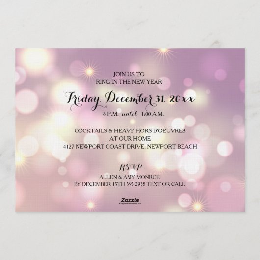 Modern Chic Happy New Year's Eve Party 招待状 (裏面)