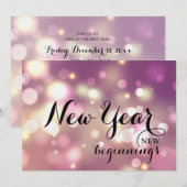 Modern Chic Happy New Year's Eve Party 招待状 (正面/裏面)