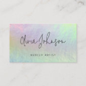 Modern Chic Holographic Opal Stone Business Card 名刺 (正面)