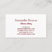 Modern Chic Kitchen Utensils Cooking and Catering 名刺 (裏面)