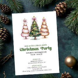 Modern chic leopard Christmas tree party invite 招待状