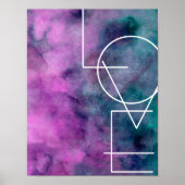 modern chic love typography poster wall art ポスター (正面)