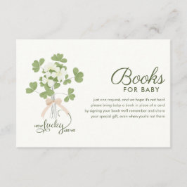 Modern Chic Lucky Shamrock with Bow baby shower エンクロージャーカード
