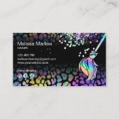 Modern Chic Maid Cleaning House Holograph Leopard 名刺 (裏面)