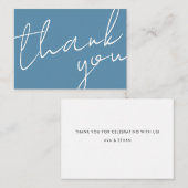 Modern Chic Navy Blue Calligraphy Script Wedding  ノートカード (正面/裏面)