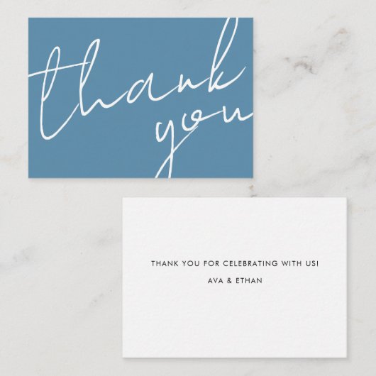 Modern Chic Navy Blue Calligraphy Script Wedding  ノートカード (正面/裏面)