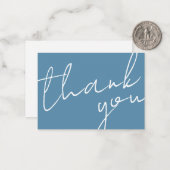 Modern Chic Navy Blue Calligraphy Script Wedding  ノートカード (正面/裏面インサイチュ)