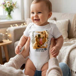 Modern Chic Pet Bestie BFF Custom Photo & Name ベビーボディスーツ