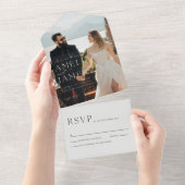 Modern Chic Photo RSVP Wedding All In One オールインワン招待状 (貼ってはがせる)