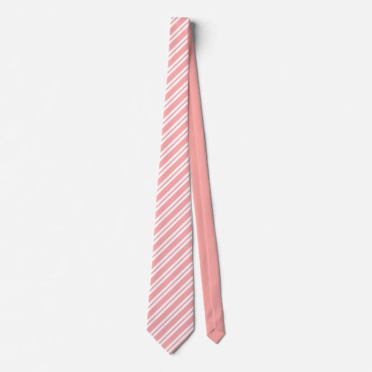 Modern chic pink &white stripes pattern ネクタイ (正面)