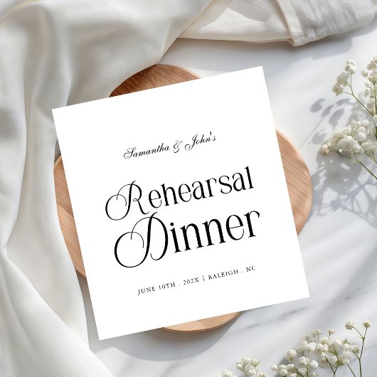  Modern Chic Rehearsal Dinner スタンダードカクテルナプキン