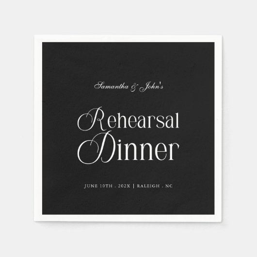  Modern Chic Rehearsal Dinner スタンダードカクテルナプキン (正面)