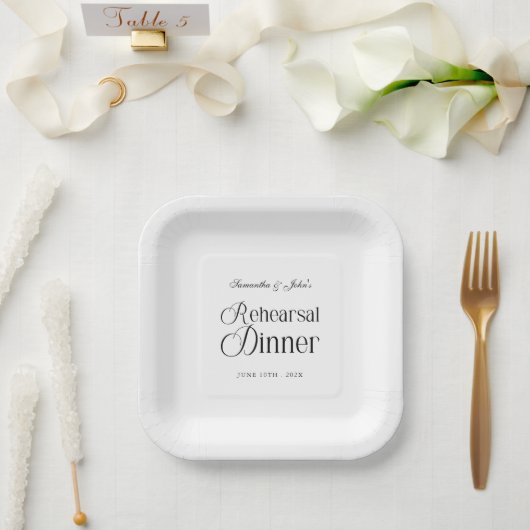  Modern Chic Rehearsal Dinner ペーパープレート (ウェディング)