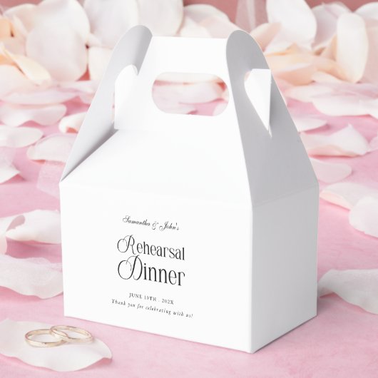 Modern Chic Rehearsal Dinner Thank You フェイバーボックス (ウェディング)