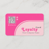 Modern Chic Retro Groovy Pink Loyalty Card 名刺 (正面)