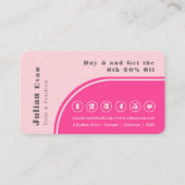 Modern Chic Retro Groovy Pink Loyalty Card 名刺 (裏面)