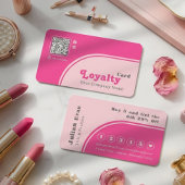 Modern Chic Retro Groovy Pink Loyalty Card 名刺