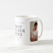 Modern Chic Script Best Father Ever Photo コーヒーマグカップ (正面右)