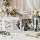 Modern Chic Script Love Heart Wedding Photo サンキューカード