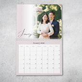 Modern Chic Script Newlywed Pink Photo Calendar カレンダー