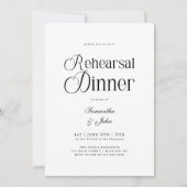 Modern Chic Script Wedding Rehearsal Dinner 招待状 (正面)