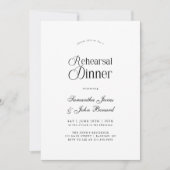 Modern Chic Script Wedding Rehearsal Dinner 招待状 (正面)