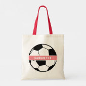 Modern Chic Soccer Ball Girly Pink Sports Monogram トートバッグ (裏面)