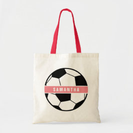 Modern Chic Soccer Ball Girly Pink Sports Monogram トートバッグ