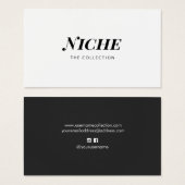 Modern Chic Stylish Black White Typography (正面&裏面)