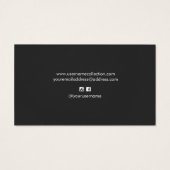 Modern Chic Stylish Black White Typography (裏面)