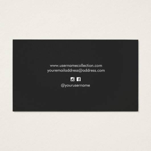 Modern Chic Stylish Black White Typography (裏面)