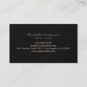 Modern Chic Travel Agent World Map Gold glitter  名刺 (裏面)