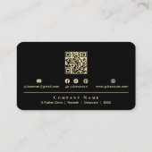 Modern Chic Trendy Black & Gold Professional 名刺 (裏面)