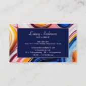 Modern chic Trendy yellow pink blue faux marble 名刺 (裏面)