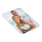 Modern Chic Turquoise Heart Photo Couple Save Date マグネット (右側)