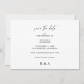 Modern Chic Two Photo Save the Date White 招待状 (裏面)