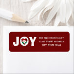 Modern Chic Typography Holly Joy Christmas Santa ラベル<br><div class="desc">Modern Chic Typography Holly Joy Christmas Santa label</div>