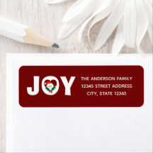 Modern Chic Typography Holly Joy Christmas Santa