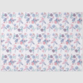 Modern Chic Watercolor Blue Hydrangeas Floral   薄葉紙 (正面)